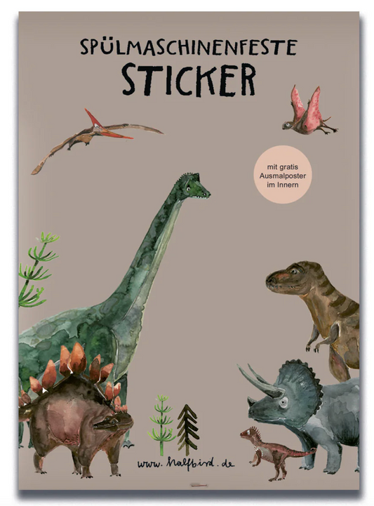 Spülmaschinenfeste Sticker - Dinosaurier